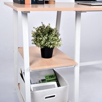 Bureaux d'ordinateur avec 2 étagères ouvertes, chêne clair, bureau de travail debout pour petit espace, usage domestique