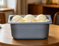 Boîte en plastique de 3L rectangulaire avec couvercle, idéale pour la crème glacée, vente en gros, pour la cuisine domestique moderne, fournie directement par l'usine