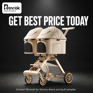 Double Cabin Detachable 4-Wheel <strong>Pet</strong> Stroller Lightweight Foldable Aluminum Alloy Travel <strong>Pram</strong> for Cats Dogs All-Season Use 30kg - Product Image 6