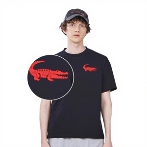 T-shirt Estiva Ricamata a Maniche Corte per il Commercio Estero, Taglia Americana, Unisex, in Puro Cotone Vintage - Product Image 1