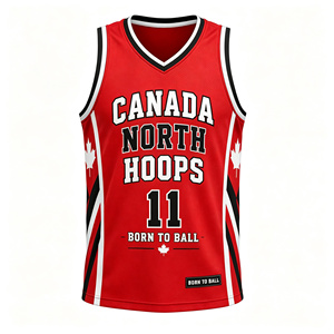 Maillot de basket-ball personnalisé Canada – Nom et numéro de l'équipe – Maillot de sport en mesh – Tenue d'ambiance d'équipe pour hommes, femmes et jeunes - Product Image 5