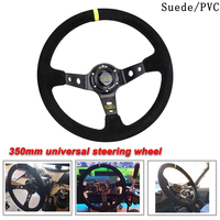 AOSU — volant universel de 14 pouces, en daim PVC, à dérive, Style de course, 350MM