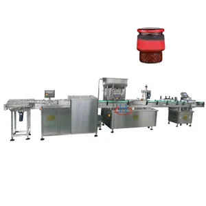 Simple operation automatic chili jar filling machine with mixing and heating system