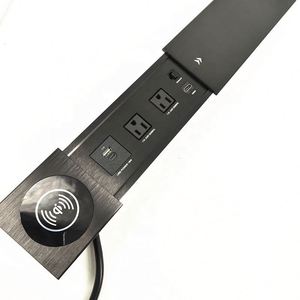 工場隠しマウントデスクトップスライディングカバー米国電源コンセントUSB-CデータポートGrommetパワーストリップソケットワイヤレス充電 - Product Image 3