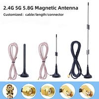 Antena WiFi de doble banda 2.4G 5G 5.8G, antena magnética GSM 4G LTE inalámbrica MIMO de alta ganancia 3 5 7 8 10 12dBi con base magnética