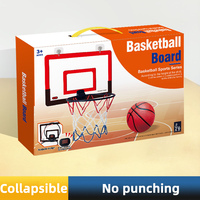 Panier de basket mural pliable avec logo personnalisé, panneau de basket suspendu sans perçage pour l'entraînement à domicile des enfants