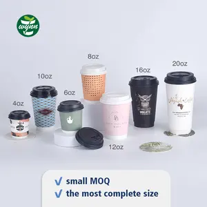 Taza de papel de doble capa blanca desechable personalizada para Bebidas frías