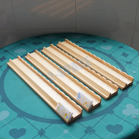 MALADA 20" Poussoir et support de Mahjong 2-en-1 en bois massif naturel multicolore pour la maison et les voyages, accessoires de Mahjong d'extérieur