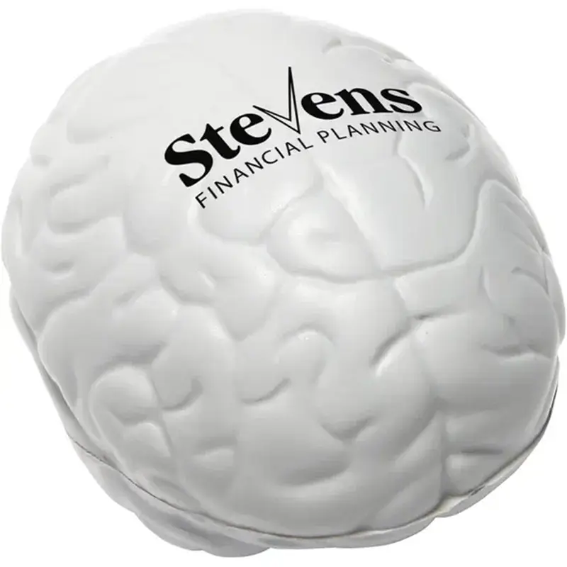 Custom Pu Squeeze Foam White Brain Shaped Stress Ball