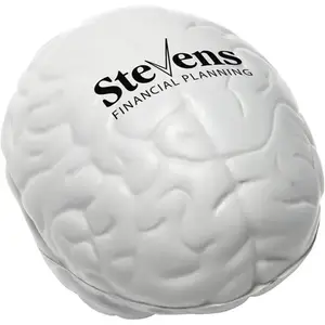 Pelota de estrés en forma de cerebro, Bola de espuma de Pu personalizada, Blanca