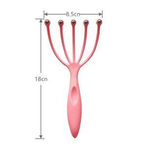 Venta al por mayor de 5 garras de acero rosa masajeador de cabeza de cuero cabelludo de mano para la cabeza - Product Image 4