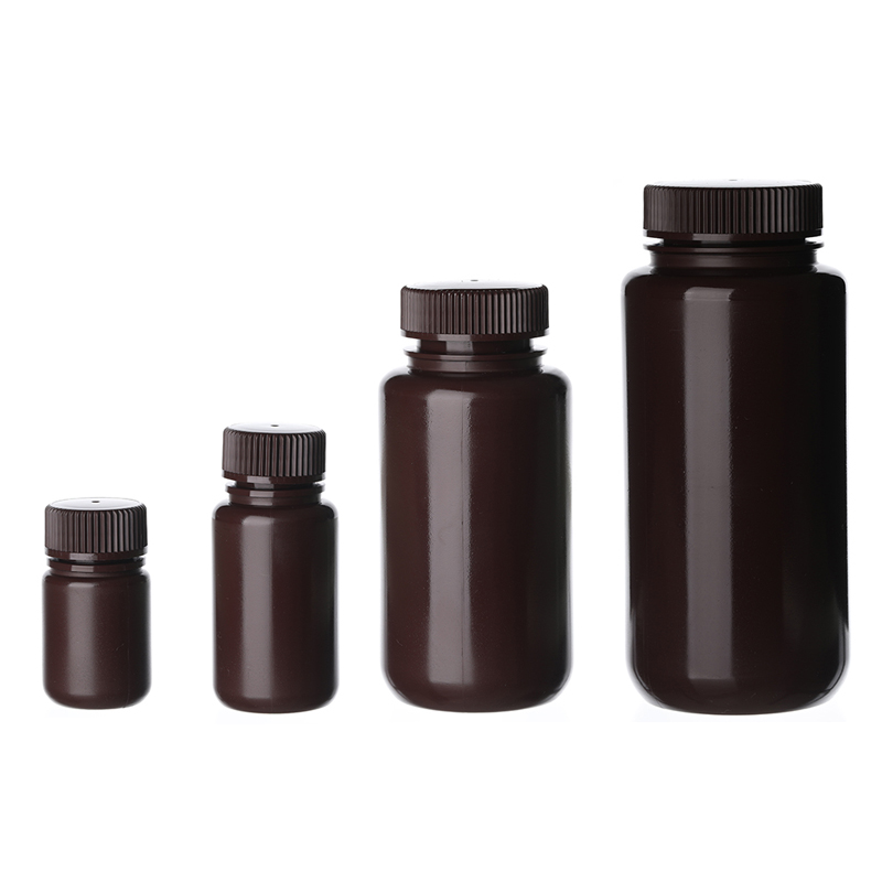 Горячая Распродажа, 500 мл, полипропиленовые пластиковые КОРИЧНЕВЫЕ БУТЫЛКИ с широким горлышком для лабораторий