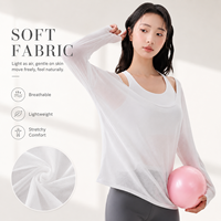 Ensemble de yoga 2 pièces pour femme avec logo personnalisé, haut court à manches longues et leggings taille haute sans couture, tenue de sport et de fitness