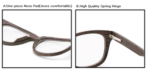 Lentes intercambiables de madera de acetato de buena calidad Gafas ópticas Gafas de madera Óptica de madera al por mayor en China - Product Image 6