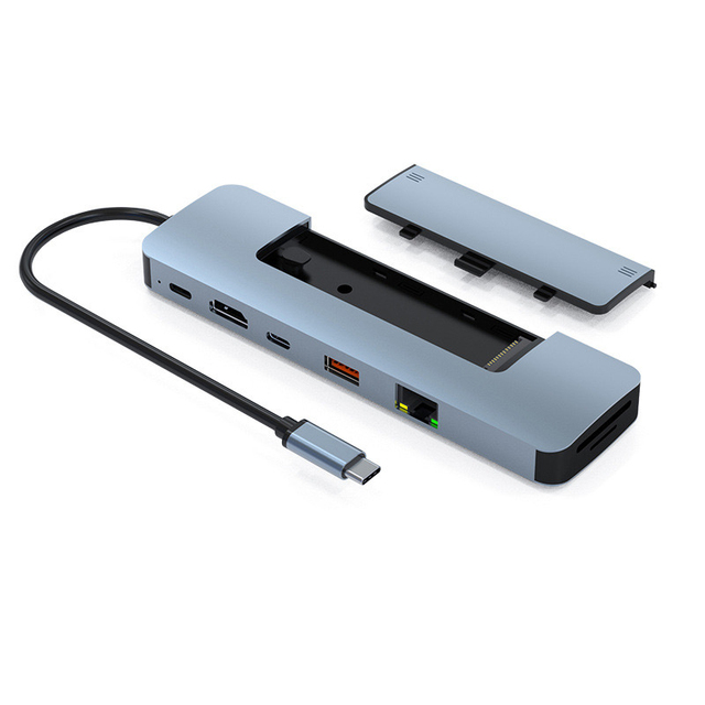 Usb c Hub 4k 60hz Hdtv Usb c Docking Station with Built-in Ssd M2 Ngff Nvme Enclosure Multifunctional Type c Hub