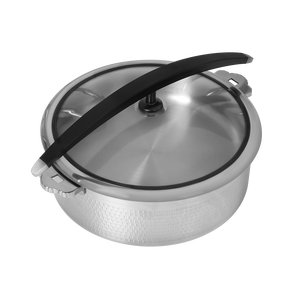 Plat à réchaud triple couche en acier inoxydable avec couvercle en verre ou en acier inoxydable Φ320×H120 Φ360×H100 - Product Image 2