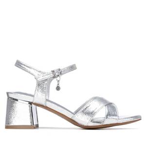 Sandalias de Tacón para Mujer Xti, Color Plateado, Tacón de 6 cm, Talla 37 - Product Image 1