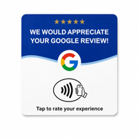 Support de table en acrylique NFC213 120 x 120 mm pour carte de commande RFID et avis sociaux – Idéal pour restaurants italiens, espagnols et français
