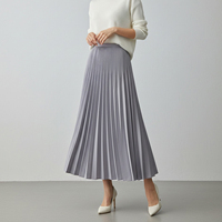Vente en gros d'usine, jupe mi-longue plissée en jacquard décontractée et respirante pour femmes, été, plissée en trois dimensions