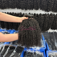 Extensiones de Cabello Humano 100% Sin Procesar de Alta Calidad, Textura Afro Rizada, Sin Costuras, en Oferta