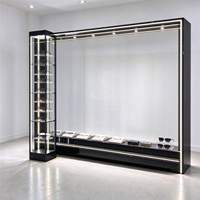 Présentoirs optiques pour lunettes, panneau mural à cadre noir, étagère éclairée, base tour en verre, autoportant, CE ETL pour magasin d'optique