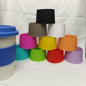 Food Grade Silicone Cup Sleeve Anti-Slip Heat Resistant <b>Glass</b> Ceramic Water Bottle <b>Protector</b> - Product Image 1