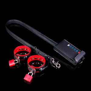 Correas genitales de pulso eléctrico, correas de sujeción de testículos de cuero PU con esposas, conjunto de sujeción corporal, juguetes sexuales BDSM para hombres - Product Image 5