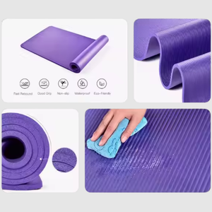 Eco-Friendly NBR Non-Slip <b>Yoga</b> Pilates <b>Mat</b> 183x61cm 10mm Thick Waterproof Easy Clean Carrying Strap Folding Fitness Exercise - Product Image 3
