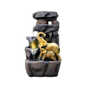 Hot Sale <strong>Elephant</strong> Water Fountain with LED Lights, Resin Indoor Waterfall <strong>Decor</strong> for Home Office Feng Shui - Product Image 2