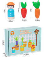 Montessori Maceta Linda Plantación Juguetes Juego a Juego de Colores Muñecas de Madera Tamaño para Niños Juguetes Educativos Cognitivos