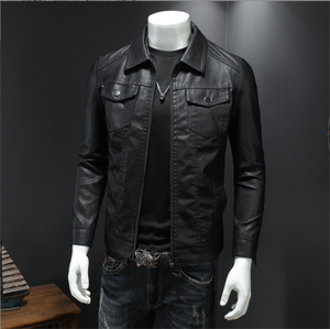 Nuova primavera e autunno inverno versione coreana <span class=keywords><strong>Slim</strong></span>-<span class=keywords><strong>fit</strong></span> tendenza Plus giacca da moto in pile spessa giacca giacca da <span class=keywords><strong>uomo</strong></span> in pelle sintetica - Product Image 4