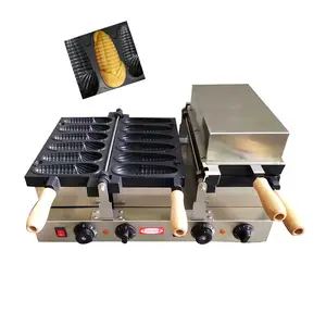 sıcak kek paslanmaz makinesi Suppliers-Ticari elektrikli hot dog waffle makinesi mısır şekli waffle makinesi aperatif dükkanı