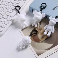 Porte-clés lapin fluide Offre Spéciale Porte-clés pendentif ours fluide embryon blanc pour petits cadeaux