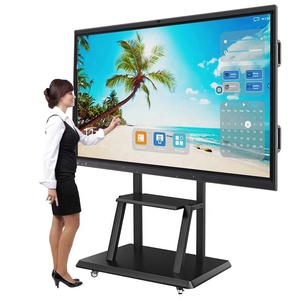 หน้าจอสัมผัสอินฟราเรดขนาด 86 นิ้วสำหรับการประชุม จอแสดงผล 4K แบบแบน พร้อมระบบส่งภาพไร้สายในตัว จากโรงงานโดยตรง - Product Image 1