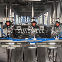 Machine de remplissage d'eau automatique 3 en 1 de 5 gallons, rinçage, remplissage, bouchage, 400-600BPH