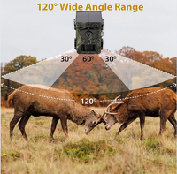 Nuevo producto 120 °   Cámara de Caza con Energía Solar y WIFI, Gran Angular, Verdadera Resolución 4K, 60MP, Batería de 5200mAh, Cámara para Animales de Granja