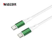Câble de charge rapide USB Type-C en alliage d'aluminium WISESIR avec logo personnalisé, charge rapide PD 60W, pour iPhone, ordinateur, appareil photo