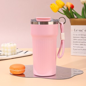304 Stainless Steel Coffee <b>Cup</b>, Simple yet Stylish Insulated Water <b>Cup</b>, Large Capacity Outdoor Double Drinking <b>Straw</b> <b>Cup</b> - Product Image 4