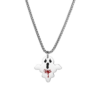 Collana di moda in acciaio al titanio da <span class=keywords><strong>uomo</strong></span> con ciondolo fantasma strano gioiello con catena di tendenza - Product Image 6