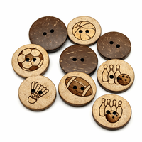 Boutons personnalisables écologiques à dos plat, 2 trous, 20 mm, motif créatures marines (Dauphin, Requin, Pieuvre, Dessin animé)