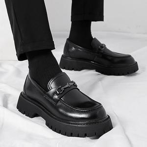 <span class=keywords><strong>Mocasines</strong></span> de Cuero Clásicos Negros para Hombre de Talla Grande, Zapatos de Vestir de Negocios con Plataforma y Deslizamiento Fácil para Oficina, Primavera, <span class=keywords><strong>Verano</strong></span>, Otoño - Product Image 4