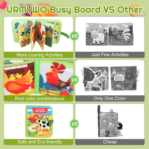 Libro delle Attività Montessori Vendita Diretta dalla Fabbrica, Puzzle Educativo per Bambini 1-3 Anni, Apprendimento delle Abilità di Vita <span class=keywords><strong>con</strong></span> <span class=keywords><strong>Alfabeto</strong></span>, <span class=keywords><strong>Numeri</strong></span> e Forme - Product Image 2