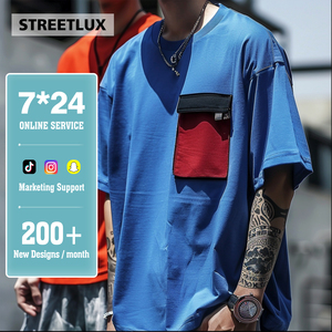 StreetLux Custom 100% algodón de alta calidad liso lavado desgastado Boxy bordado camiseta de gran tamaño-venta al por mayor - Product Image 1