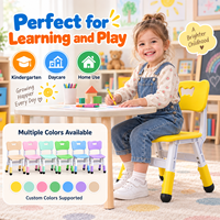 Chaise portable réglable en hauteur pour enfants, idéale pour la maternelle, la garderie, 3 positions de hauteur, dossier ergonomique, pieds antidérapants