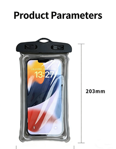 Pochette étanche universelle en PVC certifiée IPX8 pour rafting, canyoning, voyage, sécurisée, double verrouillage, smartphones <7 pouces, couverture intégrale transparente - Product Image 6