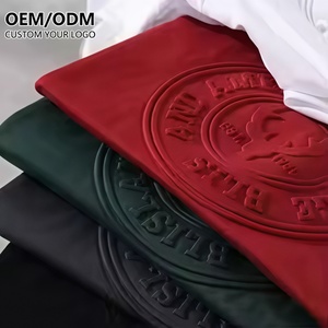 T-shirts gaufrés pour hommes à manches courtes 100 % coton écologique respirant style urbain imprimé par transfert thermique personnalisable - Product Image 1