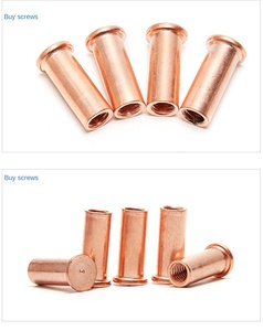 Tuercas de Soldadura de Cobre Plateado <span class=keywords><strong>M5</strong></span> M6, Cabeza Plana, Una Sola Punto de Soldadura, Tuerca de Manguito con Perno de Rosca Interna, Tornillo Soldado, Remache - Product Image 5