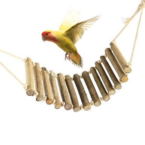 Legno naturale ramo di pesce persico pappagallo stand bastone arrampicata altalena in legno massiccio forniture per uccelli in legno giocattolo uccello in legno - Product Image 4