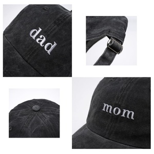 Custom Designer Your Own Logo 6 Panel Embroidered Mom Dad Baseball Hat Cap 100% Cotton Black Parent Outdoor Fishing <b>Cycling</b> - Product Image 5
