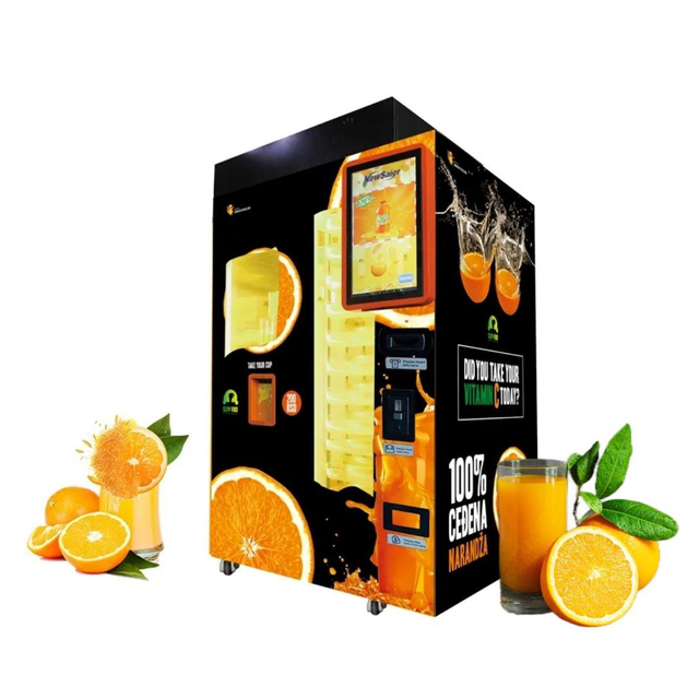 Brenu Fully Automatic Fruit Juice Vending Machine with Cooling System for Fresh Orange Apple  Lemon Juice
